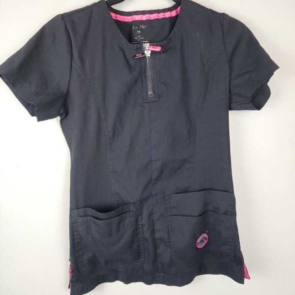 Koi Lite scrub top XS black pink uniform - Picture 1 of 12
